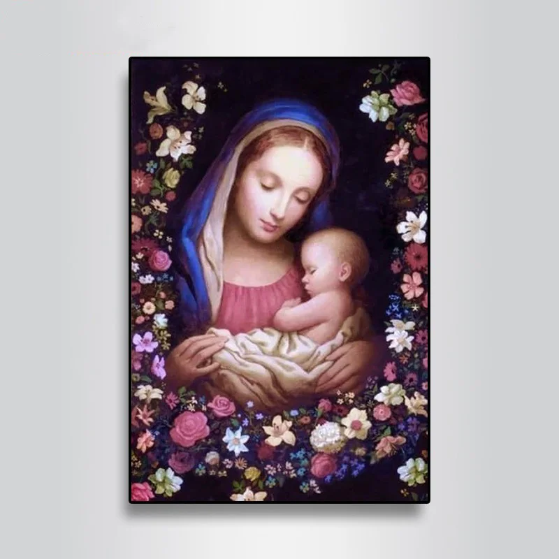 LZAIQIZG 5D алмазная картина Девы Марии дети христианская религия Иисус Христос Алмазная вышивка материнская любовь ребенок религиозный - Цвет: 12