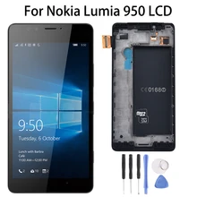 Один SIM для Nokia Lumia 950 RM-1104 RM-1118 ЖК-дисплей с сенсорным экраном дигитайзер Замена с рамкой