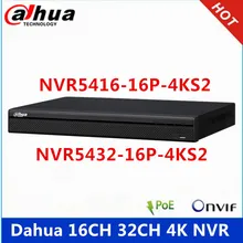 Dahua 1.5U 4 K сетевой видеорегистратор NVR5416-16P-4KS2 16ch с poe портами NVR5432-16P-4KS2 32ch с poe портами 4 K NVR