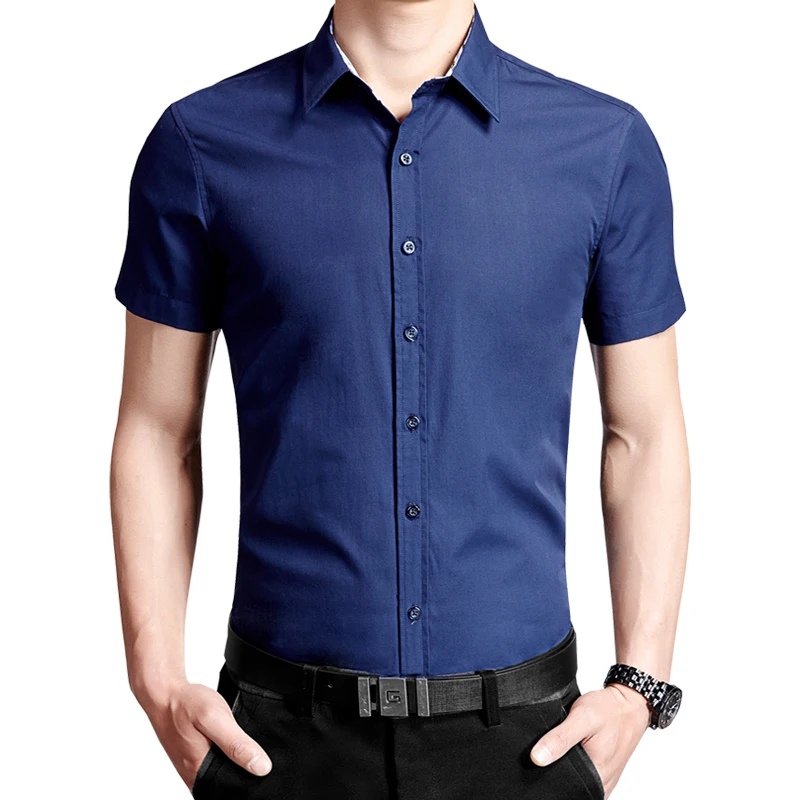 MarKyi, одноцветные мужские рубашки, обычные, подходят размера плюс 5xl, с коротким рукавом, повседневные, облегающие, соц. рубашки для мужчин, camisa hombre