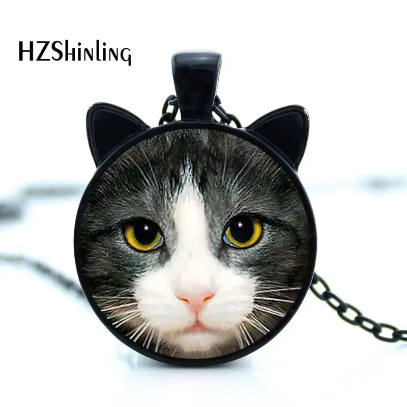 Кулон с кошачьим лицом HZ2 стеклянный кулон ухом новинка CN 00795|cat necklace|pendant necklaceblack cat