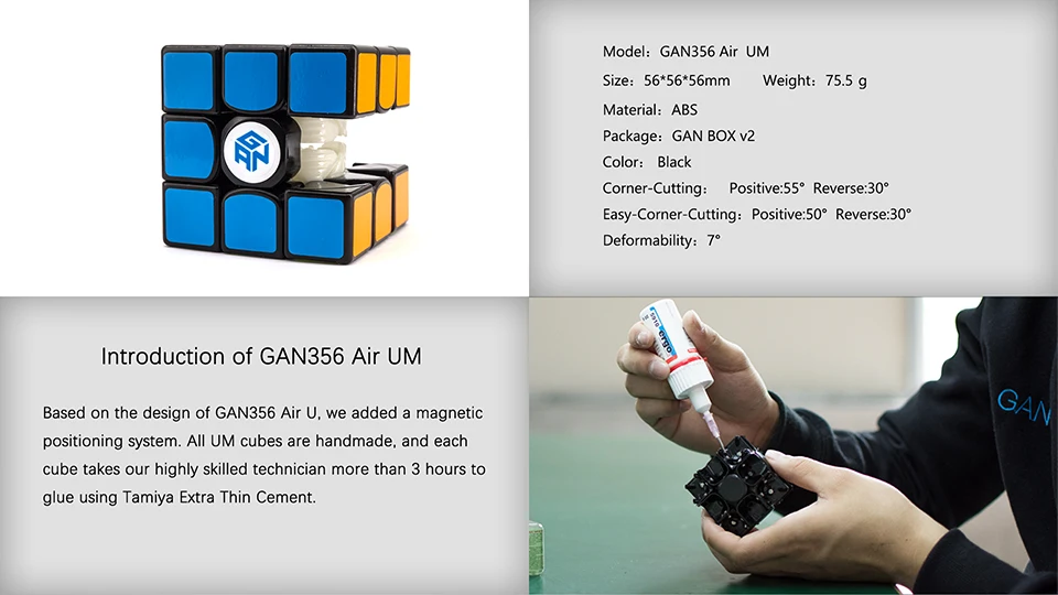 Gan356 Air um Magic Cube 3x3x3 Магнитная Скорость Cube профессионального образования Игрушечные лошадки с магнитом позиционирования systerm для детей