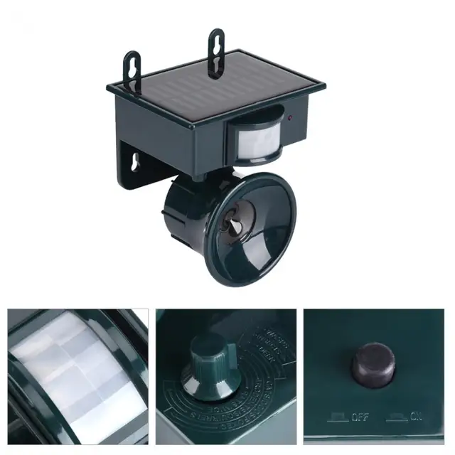 Ultrasonic Bird Repeller Solar Powered PIR Motion Sensor Ultrasonic Pest Repeller Bird Dog Cat Fox Mouse Chaser