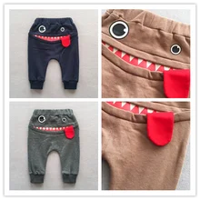 Повседневные детские длинные штаны-шаровары с рисунком; хлопковые весенние штаны для малышей; брюки для новорожденных; свободные эластичные штаны для малышей