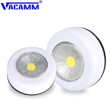 Vacamm светодиодный COB светильник для шкафа с сенсорным управлением 3 Вт AAA питание от батареи для дома кухня маленький шкаф Освещение для шкафа