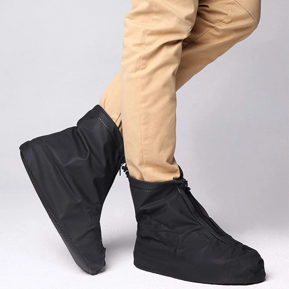Черные Водонепроницаемые Чехлы для обуви, непромокаемые чехлы для обуви для мужчин и женщин, водонепроницаемые чехлы для обуви, Нескользящие, износостойкие, толстые
