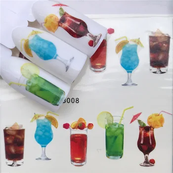 

Nail sticker art decoration slider juice wine glass adhesive Water Transfer decals manicure lacquer accessoires polish foil