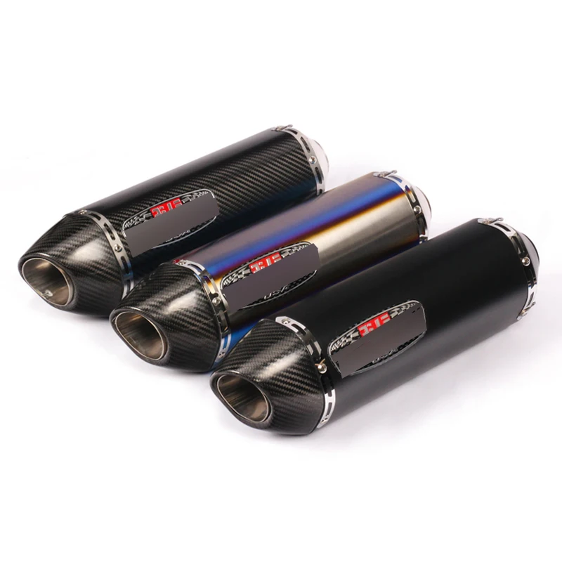 

38~51mm Universal Exhaust Muffler Modified with YO Carbon Fiber/stainless Steel For Kawasaki ZX-10R Z750 For Honda CBR500 F5 R25