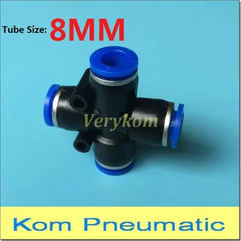 

Free Shipping 100pcs/lot Verykom Pneumatic APZA 8MM Air Tube Pipe Fitting Connector PZA-08 Plastic Cross Union X PZA-8 APZA08