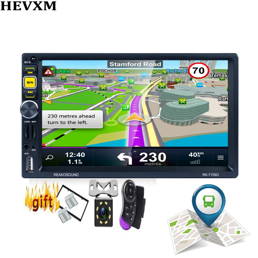 

HEVXM 2 Din Universal Window Universal Car DVD Player GPS Navigation Bluetooth Car Radio 1080P Video FM Rds Radio Car Stereo