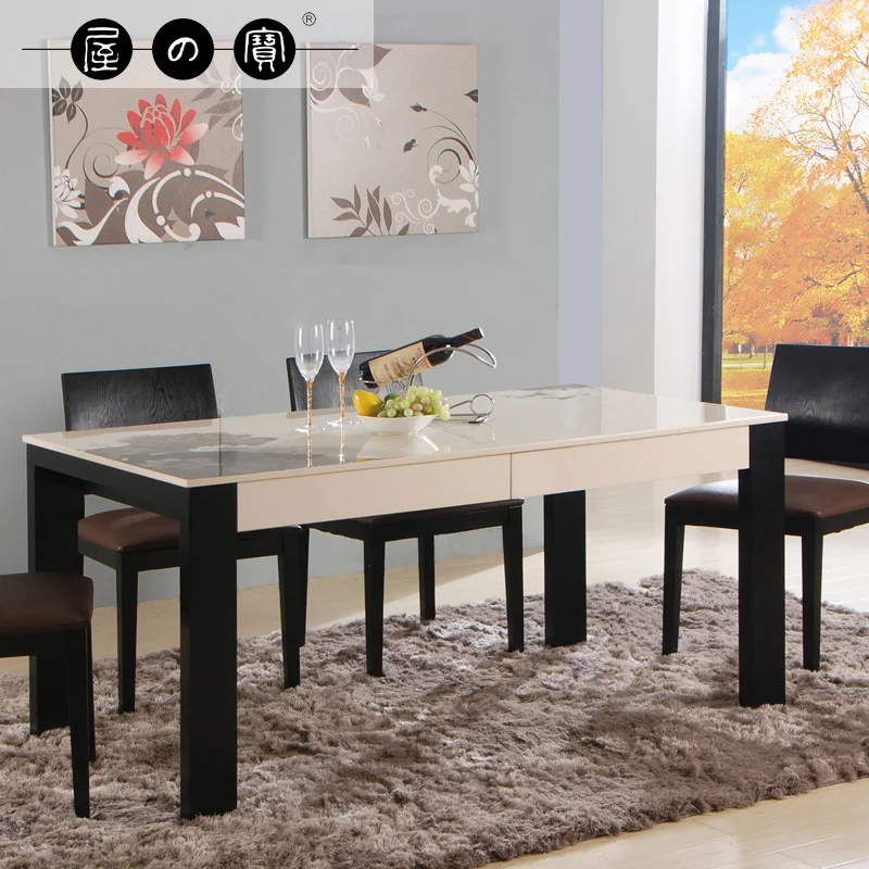 Moderno minimalista tesoro de mármol natural mesa de comedor y sillas y sillas combinación de rectangular.jpg