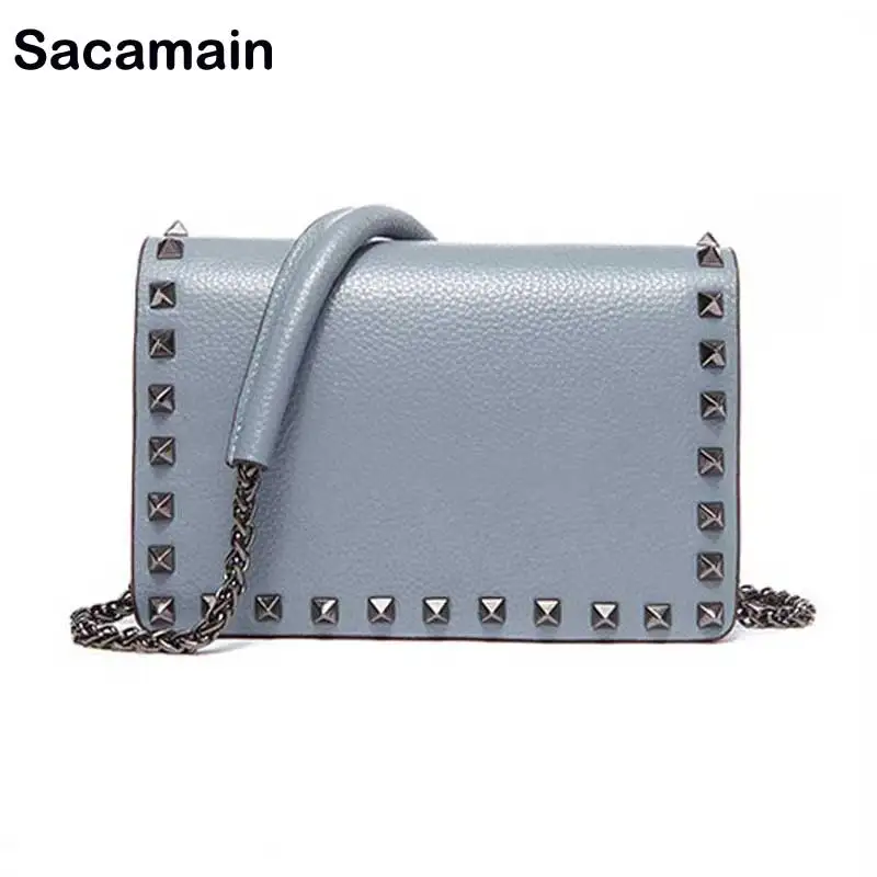

Sac a main Rivet Shoulder Bag Female Cross Body Bags Bolsas de luxo mulheres sacos de designer Genuine Leather Bags Bolso Hombre