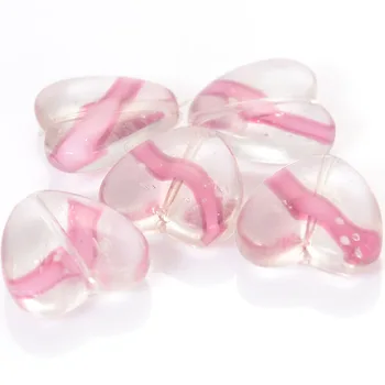

New Arrival 20 Pcs/Lot 5x14MM Glass Heart Spacer Beads For Diy Jewelry Making Accessories