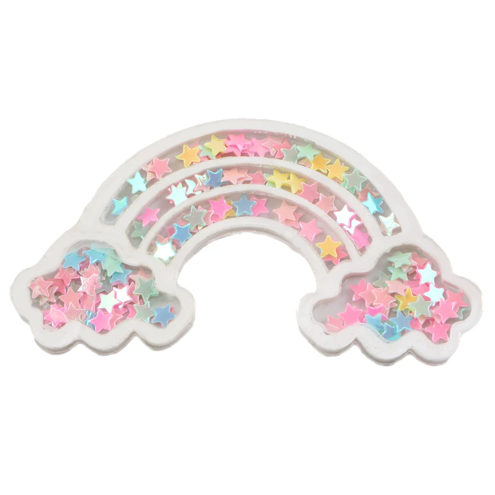 

New Rainbow Food Transparent Plastic Resin with Colorful Sequins DIY Make Hair Clip Craft Handmade Phone Decoration,5Yc6869