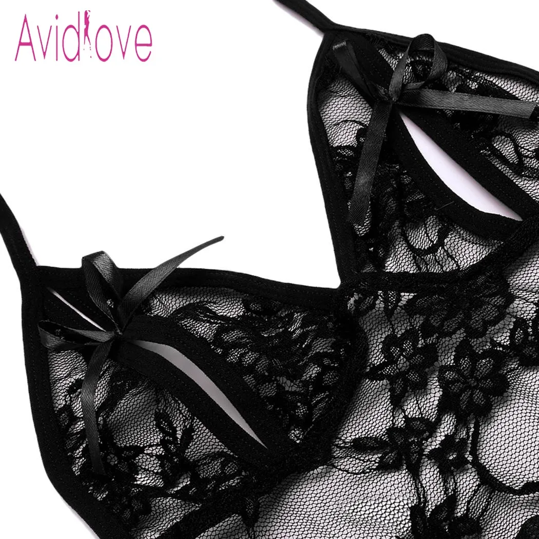Женское сексуальное нижнее белье Avidlove кружевное Прозрачное с цветочным принтом