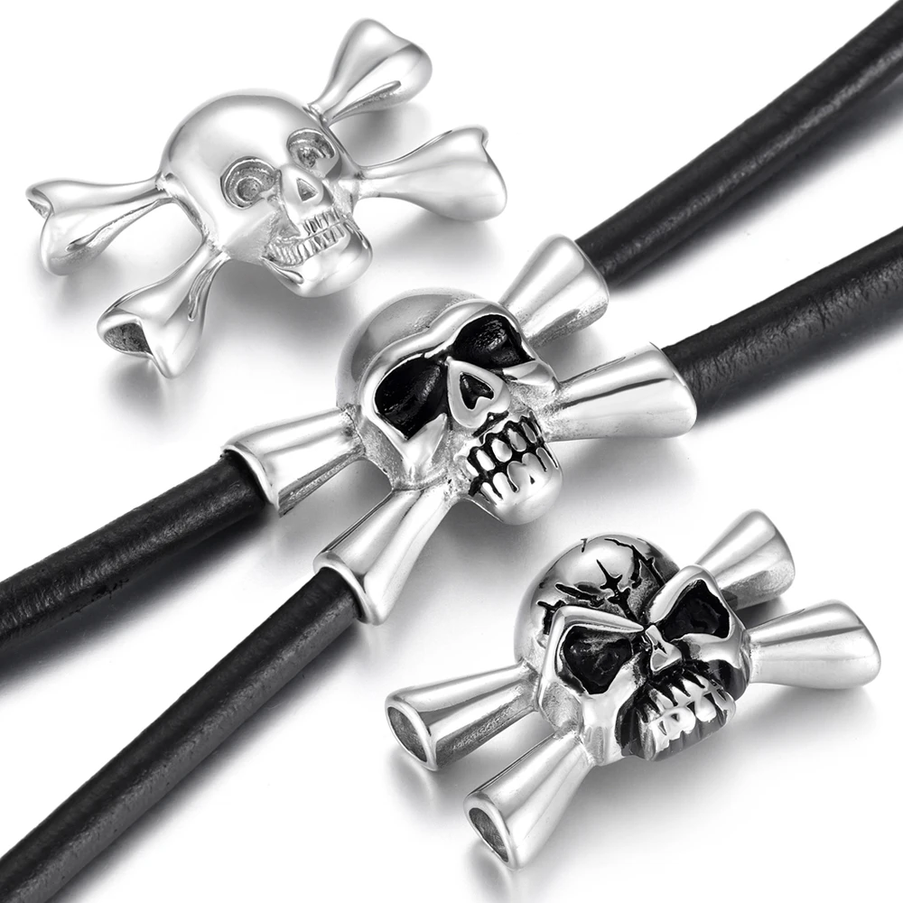 

Stainless Steel Connectors Skull 2/2 Hole 5mm for DIY Punk Charms Bracelet Findings Jewelry Making Connect Parts Supplies