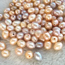 100 шт. пресноводный жемчуг розовый фиолетовый яйцо природа 10-13 шарики FPPJ большое полное отверстие