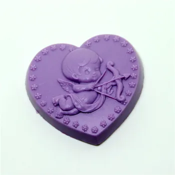 

AJ007 Heart-shaped silicone mold Cupid Handmade Soap Clay craft mold DIY decoration tools
