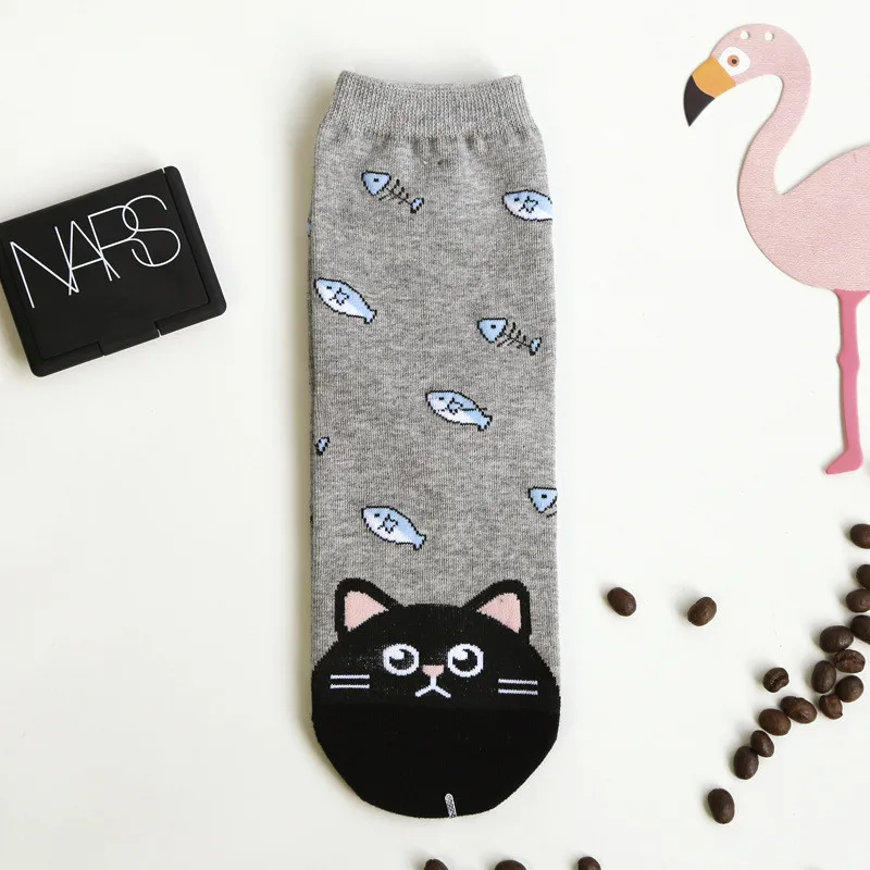 Cute Kawaii Woman Socks Cartoon Animals Cat Dog Funny Socks Cotton For Girl Ladies Women Tube Warm Winter Socks Calcetines Meias