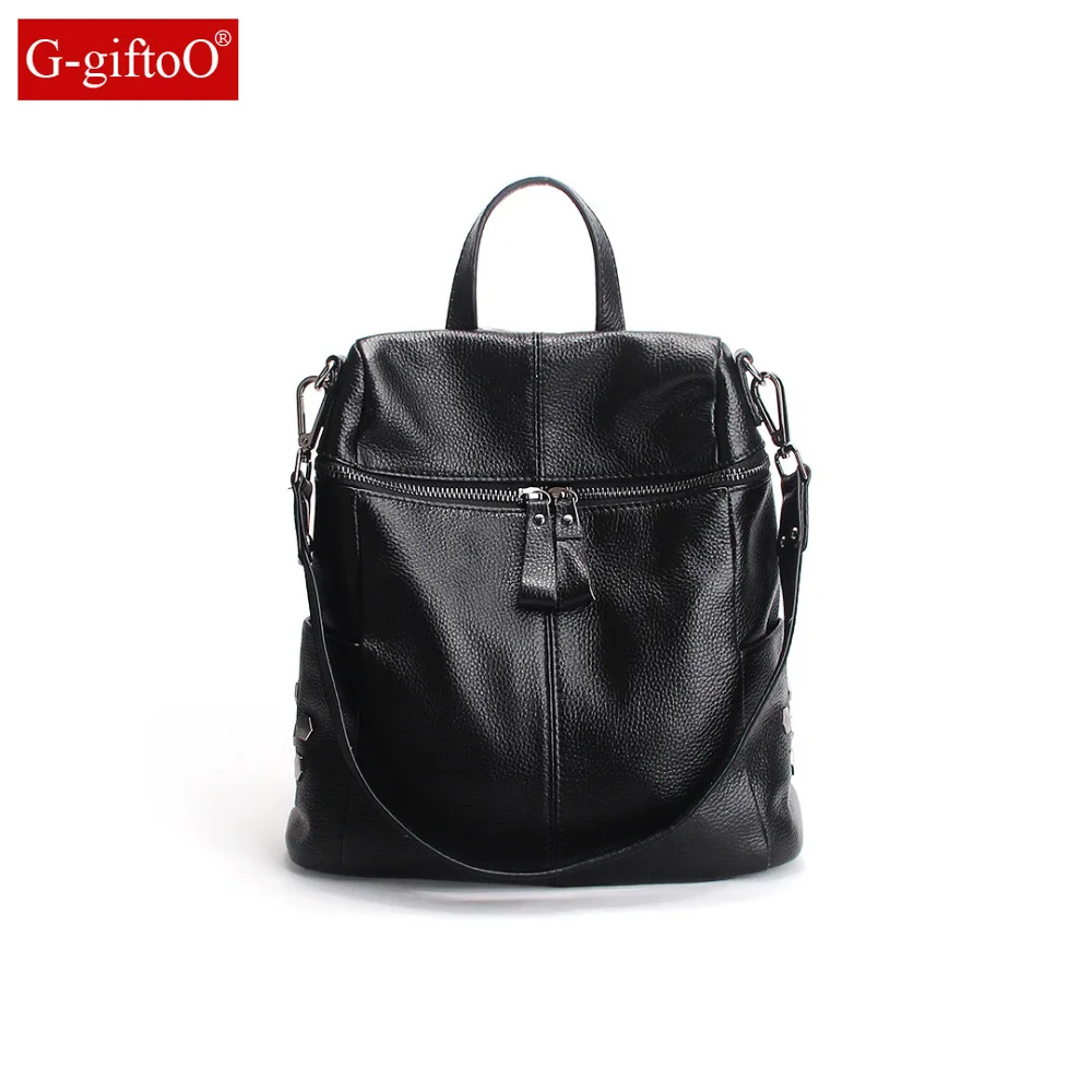 

2019 New Genuine Leather Women Backpack Casual School Backpack For Teenager Girl Large Capacity Multifunction Backpack Mochil