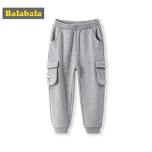 Balabala Todder/брюки-карго для мальчиков с открытым карманом, детские спортивные штаны без застежки спортивные штаны с поясом и каймой в рубчик