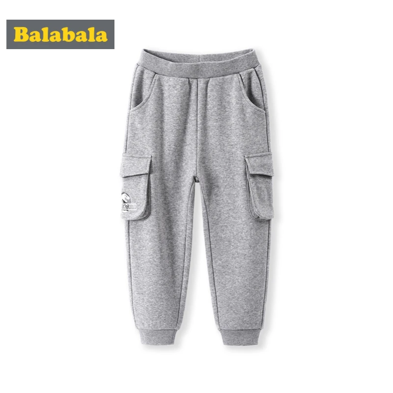 

Balabala Todder Boy Cargo Joggers with Open Pocket Children Kids Pull-on Sweatpants Sport Pants with Ribbed Waistband and Hem