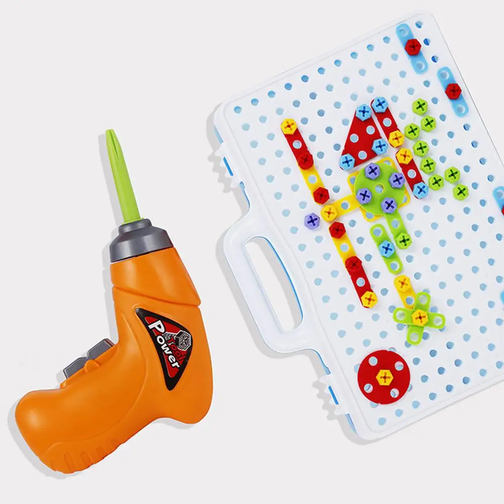 Детская забавная электрическая дрель-головоломка, игрушки для разборки винтовой гайки, Комбинированные игрушки