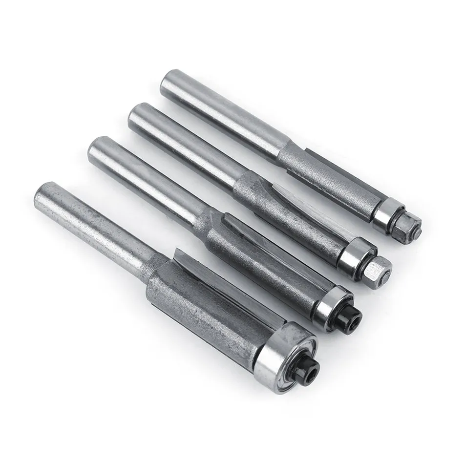 

1/4'' Straight Shank Router Bits Flush Trim Bit Set End Mill Milling Cutter Carbide Tipped Woodworking Tool 6/8/10/12mm Diameter