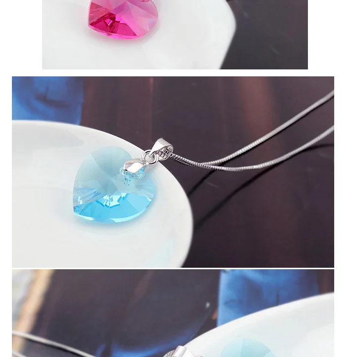 Оригинальные кристаллы от Swarovski сердце кулон ожерелья Висячие Серьги Комплекты украшений для женщин влюбленных подарок Прямая