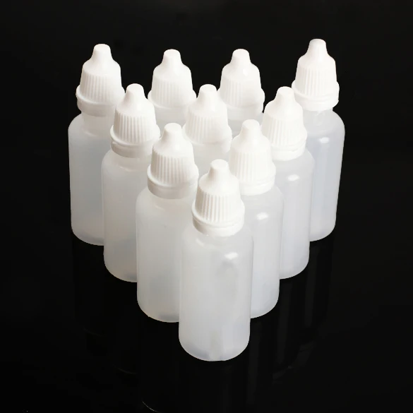 50pc 30ml Useful Squeezable Eye Liquid Dropper Bottles with Childproof Cap Bottles Eye Drops Refillable Bottles