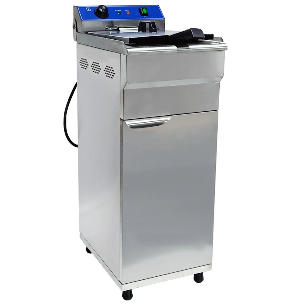 5KW Stainless Steel Commercial Electric Deep Fryer Fat Chip Frying Machine Large Single Tank 16L Multifunctional french fries