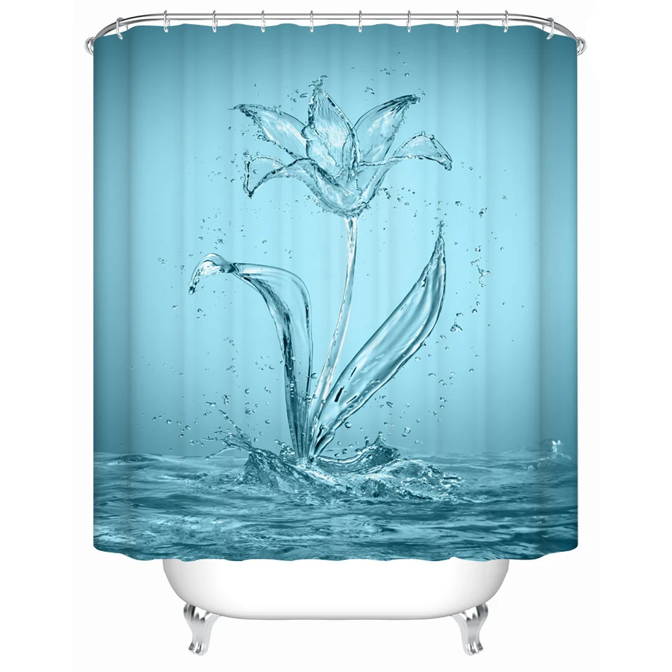 Rose In The Water Shower Curtain Waterproof Barrier Acceptable