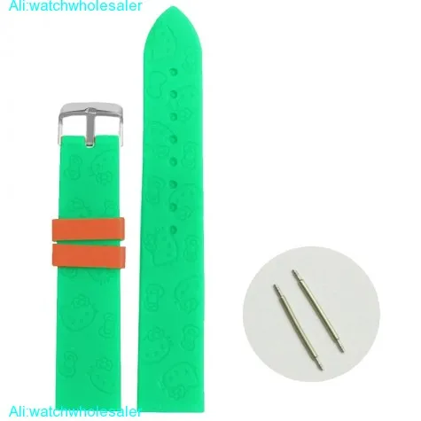 20mm Light Aqua Cartoon Silicone Jelly Rubber Lady Watch Band Straps WB1086U20JB