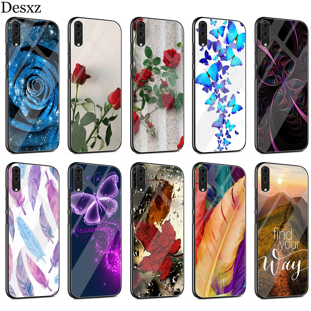 Цветной чехол с перьями для huawei P30 P10 P20 P Smart mate 20 Pro Lite Y6 Y9 Honor 7A 8X9 10 | Мобильные