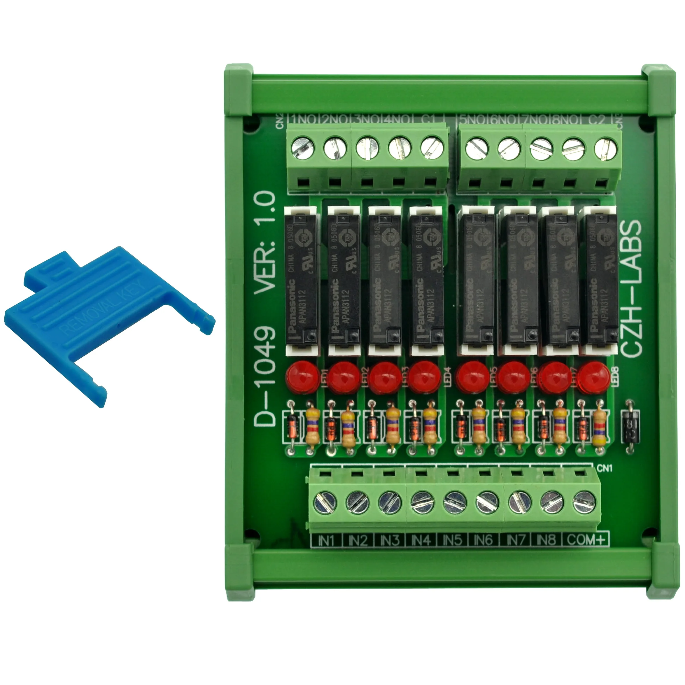 Тонкий DIN рейку крепление DC12V раковина/NPN 8 SPST NO 5A модуль реле питания PA1a 12V|module