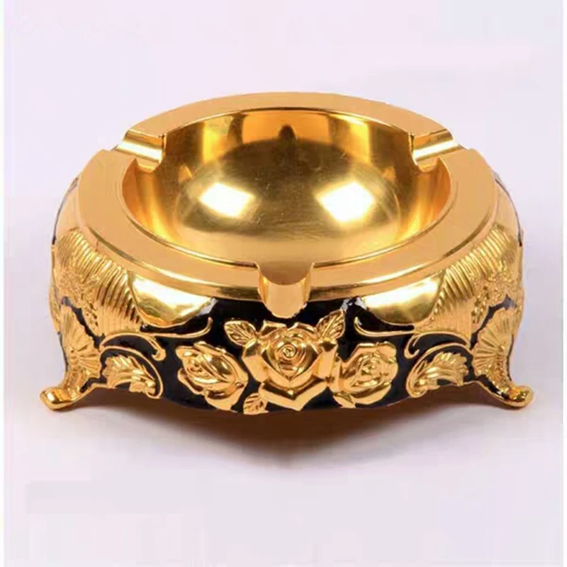 gold ashtray anti oxidation black ashtray home ktv bar supplies black