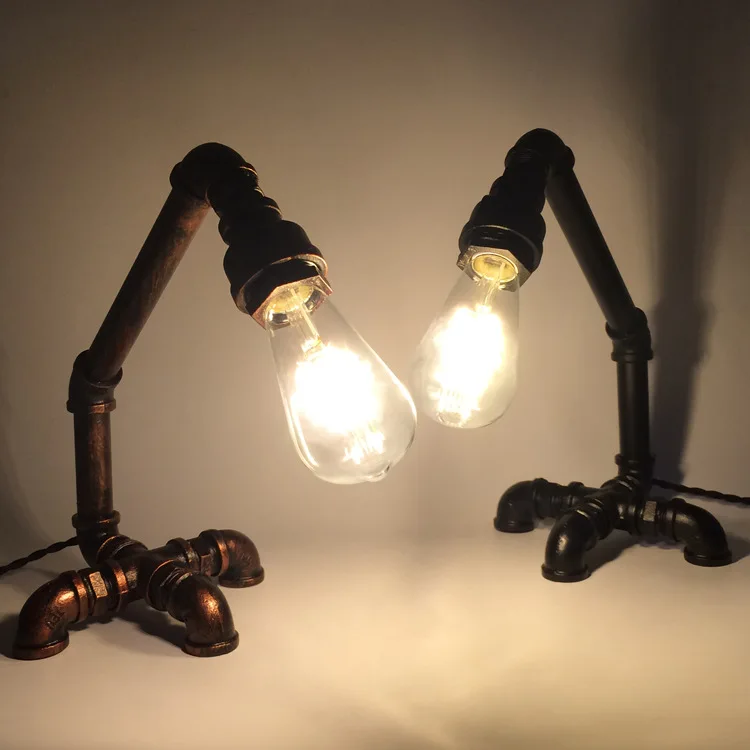 

Retro industrial wind, bedroom, bedside, bar, dining room, decoration, individuality, creativity, iron art, water pipe lamp.