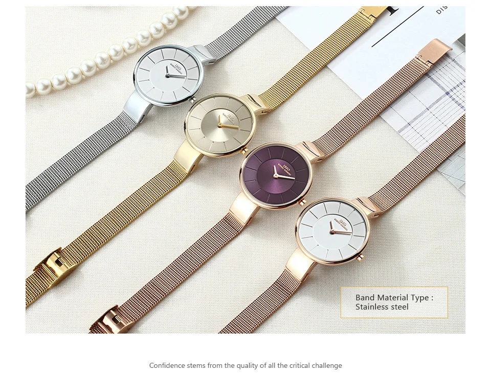 IBSO 6,5 мм ультра-тонкие женские кварцевые часы женские из нержавеющей стали сетки и кожаный ремешок часы для женщин Мода Montre часов
