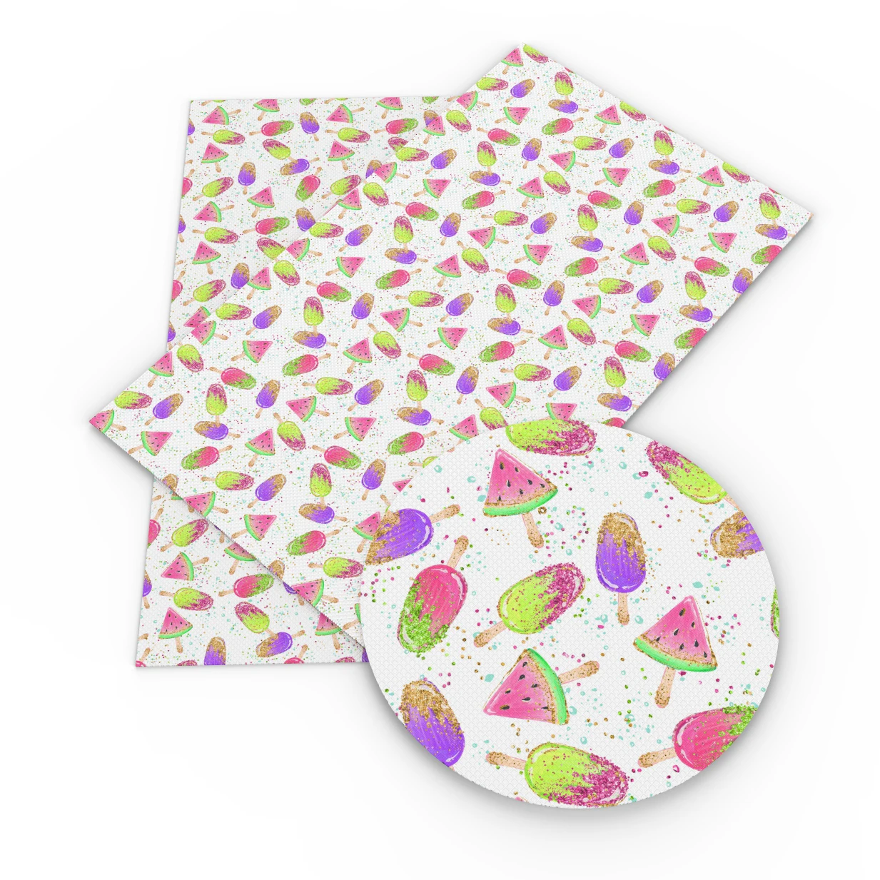 

New 50*70cm Watermelon Horse Flower Printed Faux Synthetic Leather Patchwork For Hair Bow Bags Phone Case DIY Projects,1Yc6522