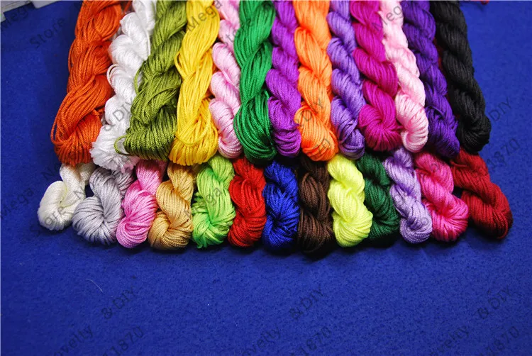 Kumihimo cords 10pcs 25meters/pcs Multi 1mm Macrame Nylon Cord Silk Beading Thread Bead Cord String Braided Bead DS206