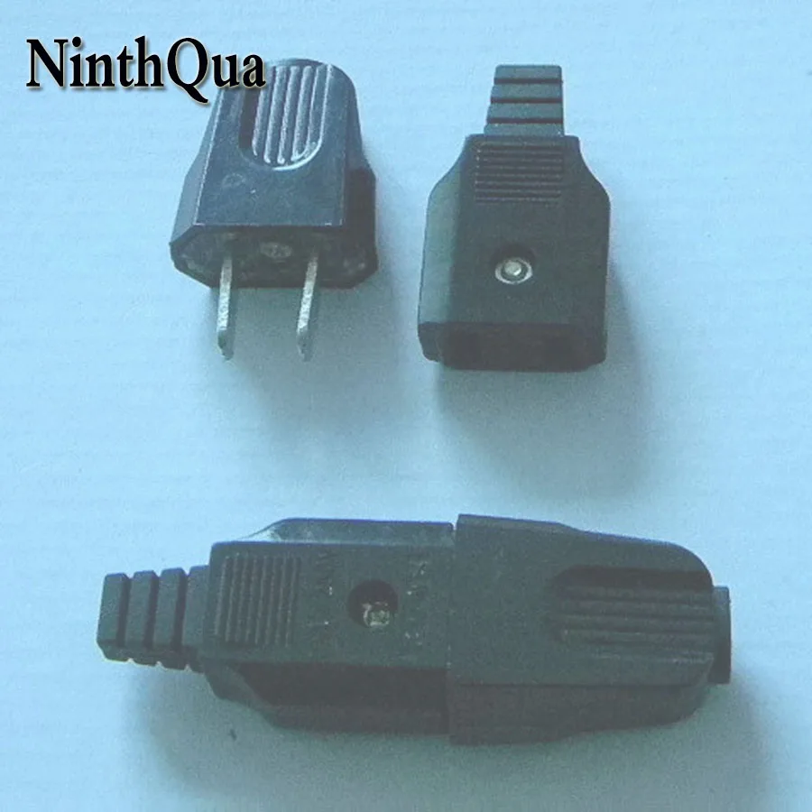 

50Pair AC Black 10A 250V 2pin Male Female Electrical Plug Socket Jack for Extended Power Cord Connector