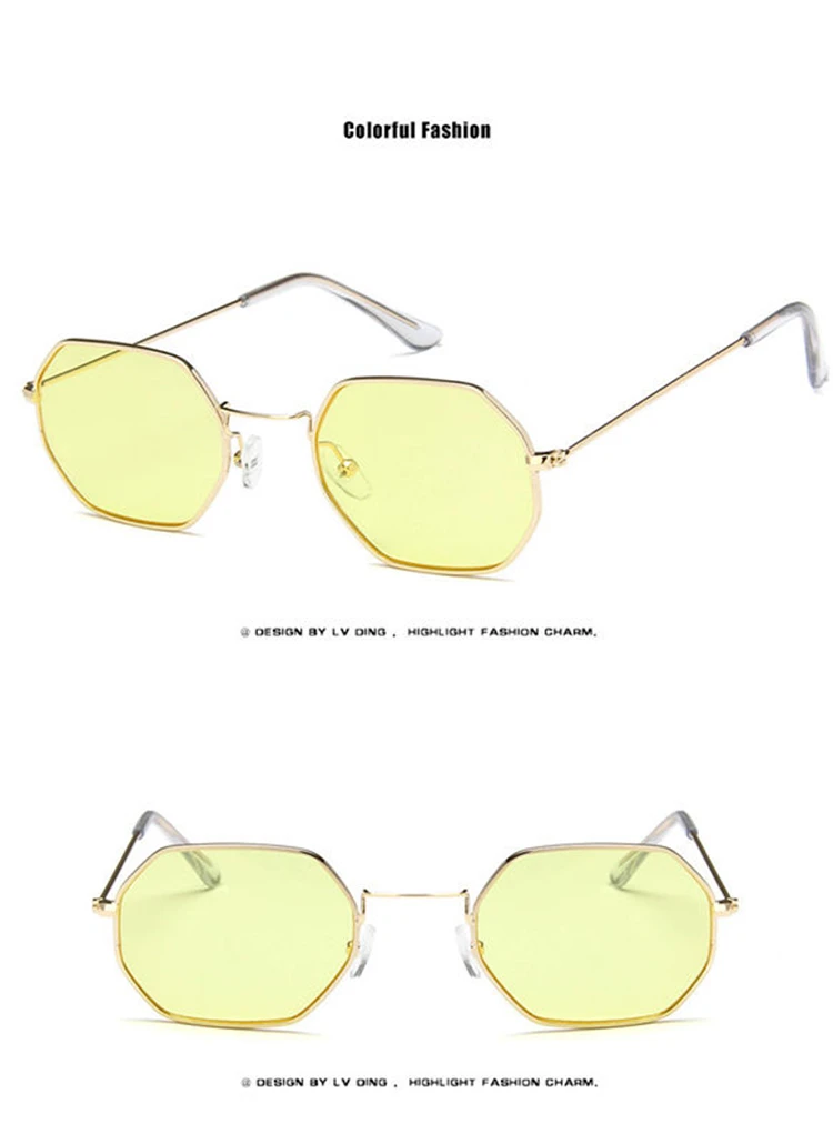 New Hexagonal Sunglasses Women Men classic  glass lenses Brand Designer Vintage Mirror Eyeglasses Oculos De Sol UVB Rays (17)