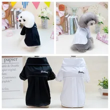 Одежда для домашних животных, одноцветная рубашка для собак, костюм с отворотом, одежда для собак, футболка, повседневный костюм для щенка, хлопковая одежда, удобная рубашка