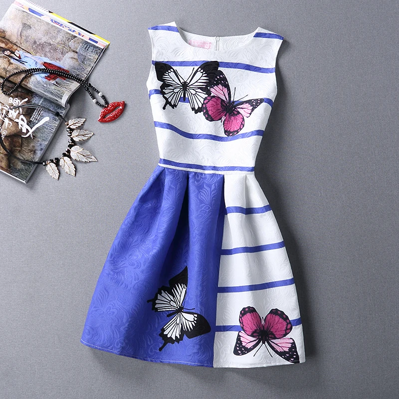 

Summer Dress Women Brand Print Style Sleeveless Vest Casual Dresses Ladie Vintage Plus Size Girl Jacquard Eroidery Clothing