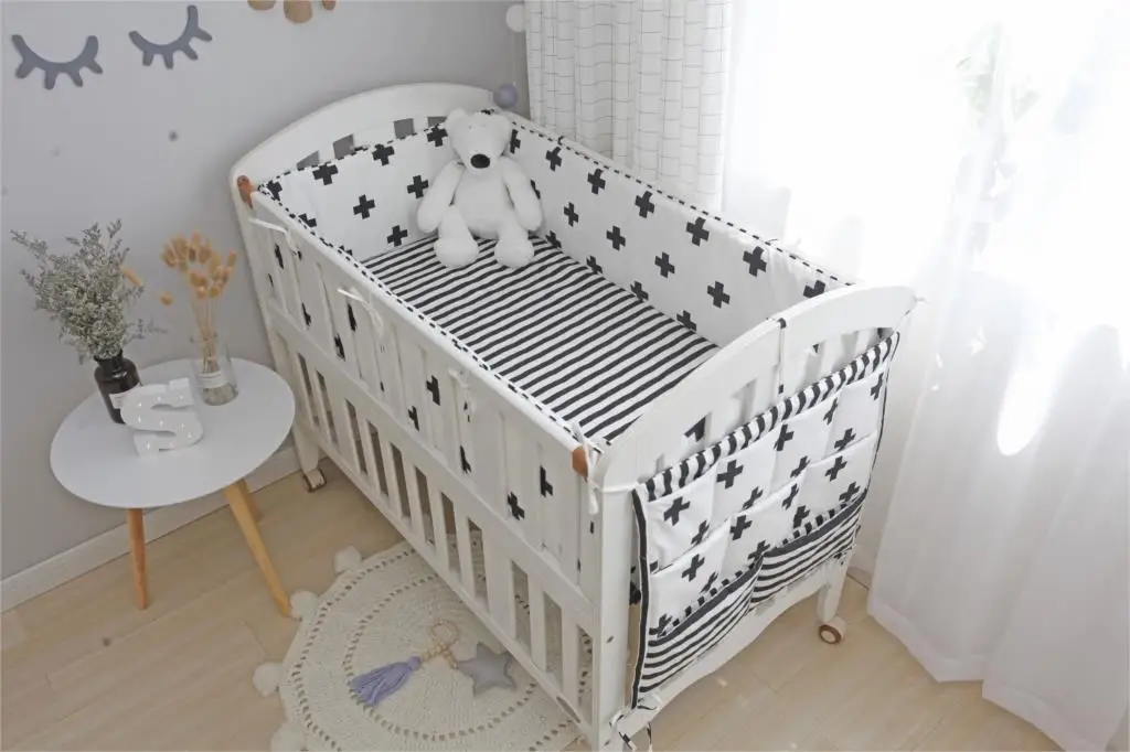5 шт./компл. детский набор постельных принадлежностей мультяшный Колыбель для новорожденных бамперное постельное белье детская кроватка