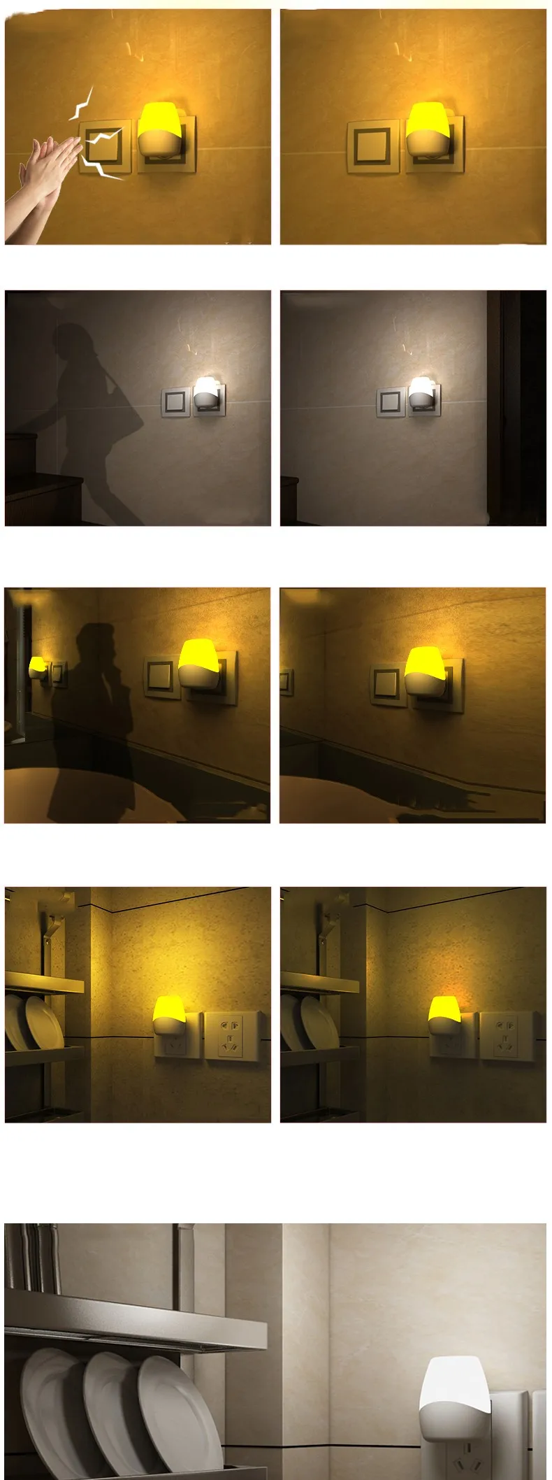 Светодиодный сенсорный светильник TRANSCTEGO, голосовое управление, активированный светодиодный ночник, ночник для детей, Детский Ночной светильник с пультом дистанционного управления
