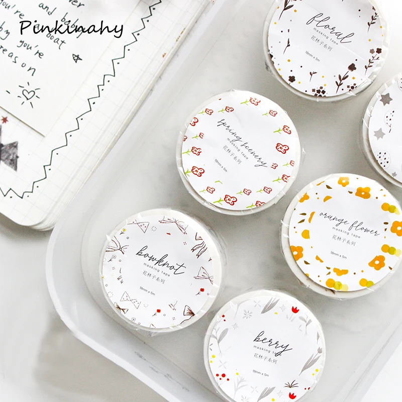 

Fresh Cute Forest Flower washi tape DIY decoration scrapbooking planner masking tape adhesive tape label sticker JD020