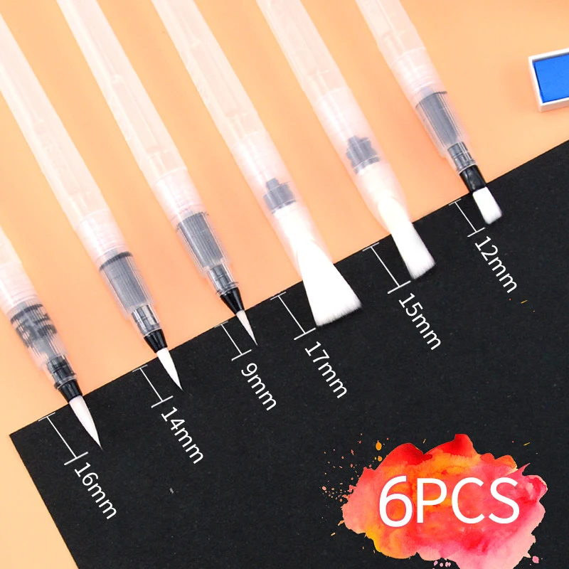 Superior 6 개/대 물 Brush 대용량 배럴 물 Color 페인트 Brush Set Soft Painting Brush 대 한 Painting Art 용품