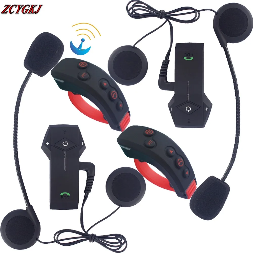 New 2 pcs Intercomunicador Motocicleta Bluetooth Motocycle Interphone with NFC FM Remote Control 3 Riders 1000M