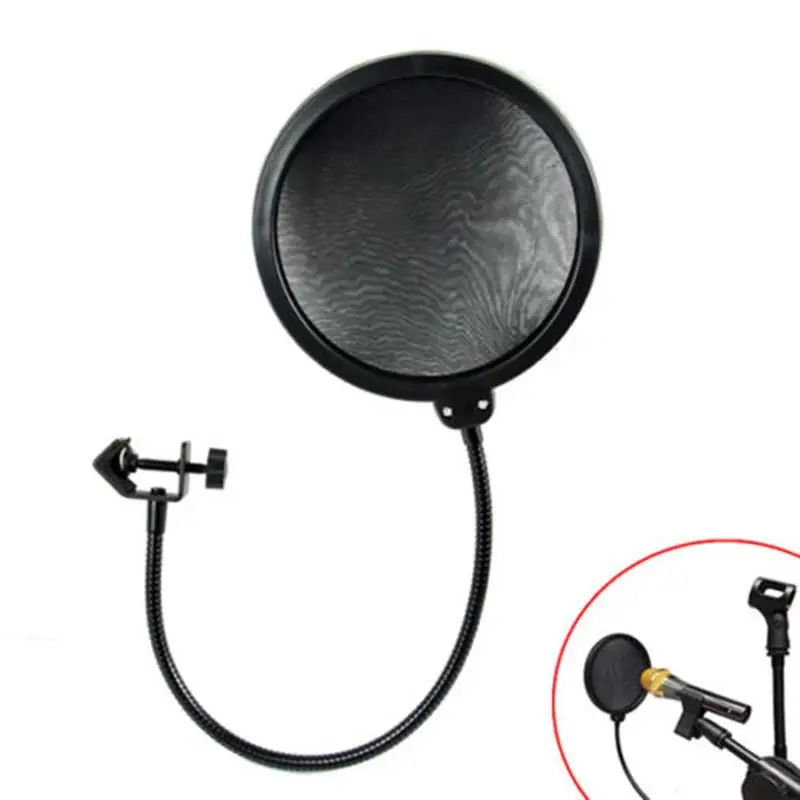 

Studio Recording Flexible For Gooseneck Double Layer Microphone Wind Screen Mask Mic Pop Filter Shield